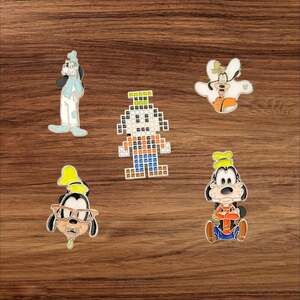 5 Goofy Disney Parks Trading Pins, Plus 2 Bonus Pins